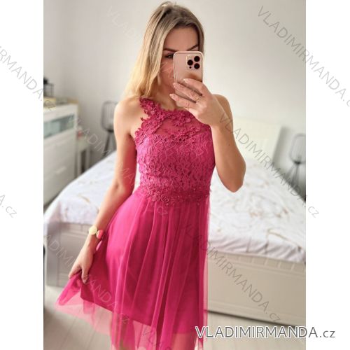 Trägerloses Spitzen-Partykleid für Damen (Einheitsgröße S/M) ITALIAN FASHION IMC23349