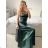 Šaty dlhé elegantné na ramienka dámske (S/M ONE SIZE) TALIANSKA MODA IM323013/DU S/M biela