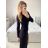 Women's Elegant Coat Long Sleeve Dress (S/M ONE SIZE) ITALIAN FASHION IMPGM2311813 S/M black