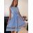 Šaty elegantní letní bez rukávu dámské (S/M/L ONE SIZE) ITALSKÁ MÓDA IMHMS23NELA/DU - Barva   oranžová - Velikost   M/L