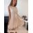 Šaty elegantní letní bez rukávu dámské (S/M/L ONE SIZE) ITALSKÁ MÓDA IMHMS23NELA/DU - Barva   oranžová - Velikost   M/L