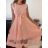 Šaty elegantní letní bez rukávu dámské (S/M/L ONE SIZE) ITALSKÁ MÓDA IMHMS23NELA/DU - Barva   oranžová - Velikost   M/L