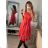 Šaty elegantní letní bez rukávu dámské (S/M/L ONE SIZE) ITALSKÁ MÓDA IMHMS23NELA/DU - Barva   oranžová - Velikost   M/L