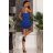 Trägerloses langes Partykleid aus Satin für Damen (34-42) POLISH FASHION PMLEL24NATHALIE blau 40