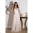 Damen Plus Size (42-46) langes elegantes ärmelloses Partykleid POLISH FASHION PMLBC23265-10 béžová 48