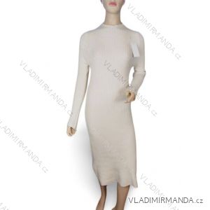 Šaty dlouhé úpletové dlouhý rukáv dámské (S/M ONE SIZE) ITALSKÁ MÓDA IMPGM23Y-23266/DR