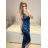 Šaty dlouhé společenské na ramínka dámské (S/M ONE SIZE) ITALSKá MODA IM3236537/DU S/M Černá