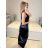 Šaty dlouhé společenské na ramínka dámské (S/M ONE SIZE) ITALSKá MODA IM3236537/DU S/M Černá