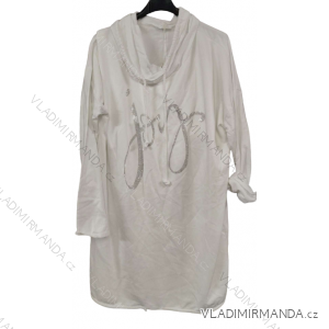 Damen-Sweatshirtkleid mit langen Ärmeln und Kapuze (Einheitsgröße M/L/XL) ITALIAN FASHION IMB23205