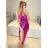 Šaty společenské dlouhé bez rukávu dámské (S/M ONE SIZE) ITALSKÁ MÓDA IM323080/DU S/M červená