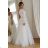 Damen Plus Size (42-46) langes elegantes ärmelloses Partykleid POLISH FASHION PMLBC23265-10 weiß 40