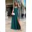 Women's Plus Size (42-46) Long Elegant Party Sleeveless Dress POLISH FASHION PMLBC23265-10 Green 36