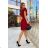 Women's Plus Size (42-46) Long Elegant Party Sleeveless Dress POLISH FASHION PMLBC23265-10 red 34