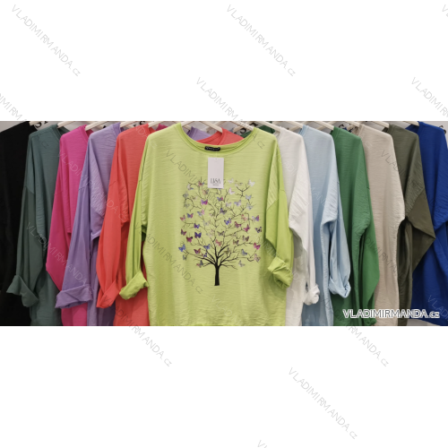 Tunika oversize 3/4 dlouhý rukáv dámská (S/M ONE SIZE) ITALSKÁ MÓDA IMPLI2401676