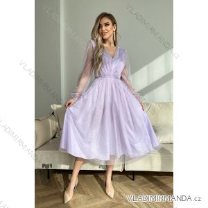 Šaty elegantní dlouhý rukáv dámské (34-46) POLSKÁ MÓDA PMLBC24269-50