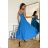 Women's Plus Size (42-46) Long Elegant Party Sleeveless Dress POLISH FASHION PMLBC23265-10 Light blue 38