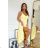 Women's Plus Size (42-46) Long Elegant Party Sleeveless Dress POLISH FASHION PMLBC23265-10 žlutá 40