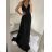 Šaty dlouhé elegantní společenské na ramínka dámské  (M/L ONE SIZE) ITALSKá MóDA IM42380566/DUR tmavě starorůžová M/L