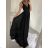Women's Long Elegant Casual Short Sleeve Dress (M/L ONE SIZE) ITALIAN FASHION IM42380566 black M / L