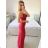 Elegant formal dress with straps for women (S / M ONE SIZE) ITALIAN FASHION IM321576 -   růžová fuchsiová -   S/M/L