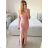 Elegant formal dress with straps for women (S / M ONE SIZE) ITALIAN FASHION IM321576 -   růžová fuchsiová -   S/M/L