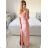 Elegant formal dress with straps for women (S / M ONE SIZE) ITALIAN FASHION IM321576 -   růžová fuchsiová -   S/M/L