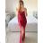 Elegant formal dress with straps for women (S / M ONE SIZE) ITALIAN FASHION IM321576 -   růžová fuchsiová -   S/M/L