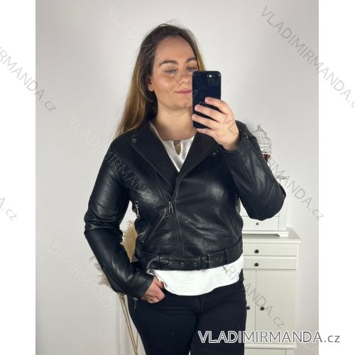 Women's Plus Size Leatherette Jacket (S-4XL) POLISH FASHION PMWB24YP-311
