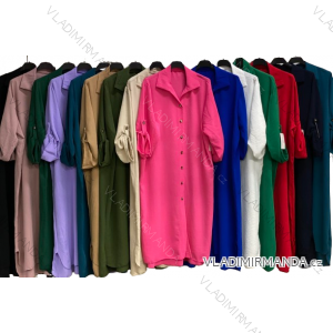 Šaty košilové dlouhý rukáv dámské nadrozměr (6XL/7XL ONE SIZE) ITALSKÁ MÓDA IMC24007