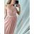 Women's long strapless tulle party dress (S/M ONE SIZE) ITALIAN FASHION IMHMS24ELENA