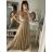 Women's long strapless tulle party dress (S/M ONE SIZE) ITALIAN FASHION IMHMS24ELENA