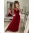 Women's long strapless tulle party dress (S/M ONE SIZE) ITALIAN FASHION IMHMS24ELENA