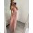 Women's long strapless tulle party dress (S/M ONE SIZE) ITALIAN FASHION IMHMS24ELENA