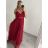 Women's long strapless tulle party dress (S/M ONE SIZE) ITALIAN FASHION IMHMS24ELENA