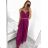 Women's long strapless tulle party dress (S/M ONE SIZE) ITALIAN FASHION IMHMS24ELENA