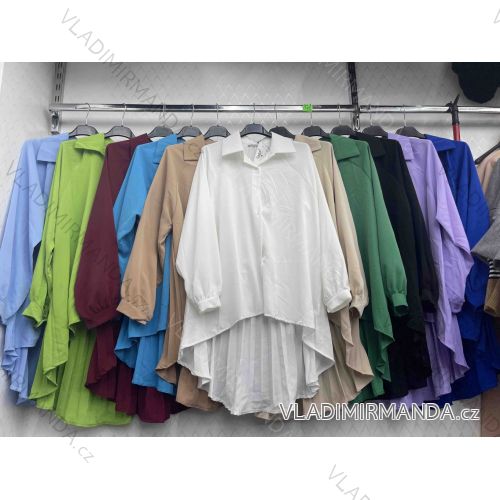 Košeľa dlhý rukáv dámska nadrozmer (2XL/3XL ONE SIZE) TALIANSKA MÓDA IMWDD24010