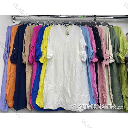 Šaty dlhý rukáv dámske nadrozmer (2XL/3XL ONE SIZE) TALIANSKA MÓDA IMWDD24023