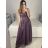 Dress classic short sleeve women (uni S / M) ITALIAN FASHION IMC20203 purple M / L