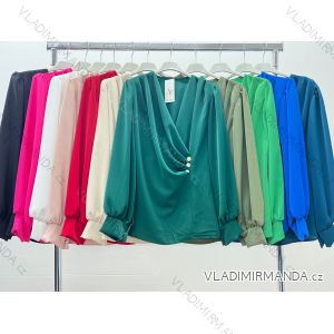 Tunika/Bluse mit Anhänger, lange Ärmel, Damen, Übergröße (L/XL, Einheitsgröße), ITALIAN FASHION IM423022