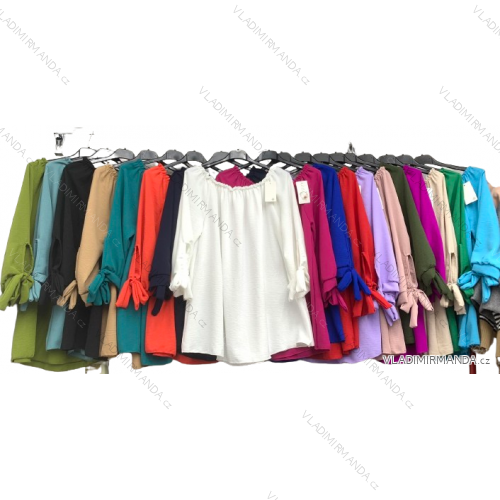 Blúzka dlhý rukáv dámska nadrozmer (XL/2XL/3XL ONE SIZE) TALIANSKA MÓDA IMBM24010