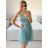 Kurzes trägerloses Partykleid für Damen (S/M EINHEITSGRÖSSE) ITALIAN FASHION IMPSH24C612 rosa Lachs S/M