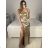 Šaty společenské elegantní dámské (S/M ONE SIZE) ITALSKá MODA IMS235391/DU -   zlatá -   S/M
