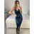 Šaty dlouhé společenské na ramínka dámské (S/M ONE SIZE) ITALSKá MODA IM3236537/DU S/M Černá