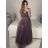 Dress classic short sleeve women (uni S / M) ITALIAN FASHION IMC20203 purple M / L