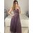 Dress classic short sleeve women (uni S / M) ITALIAN FASHION IMC20203 purple M / L