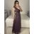 Dress classic short sleeve women (uni S / M) ITALIAN FASHION IMC20203 purple M / L