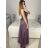 Dress classic short sleeve women (uni S / M) ITALIAN FASHION IMC20203 purple M / L