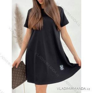 Šaty letní krátký rukáv dámské (S/M/L ONE SIZE) ITALSKÁ MÓDA IMD24014