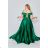 Long Elegant Party Carmen Dress Women Plus Size (42-48) FRENCH FASHION FMPEL23PATRICIAQS -   Emerald
 -   46