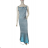 Šaty spoločenské dlhé trblietavé na ramienka dámske (S/M ONE SIZE) TALIANSKA MODA IMM23M51395/DU -   tyrkysová -   S / M